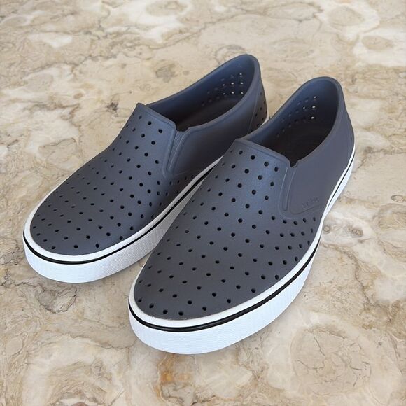 Native Shoes Unisex-Adult Miles Slip On Rubber Shoes Dublin Grey/Shell White - Picture 2 of 12